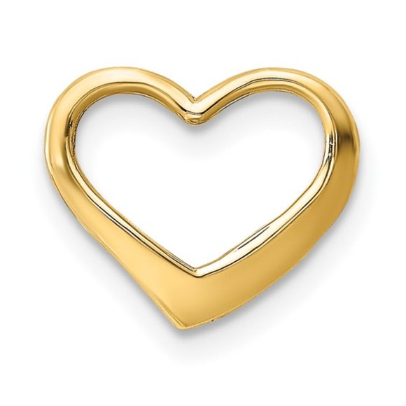 10k Yellow, White or Rose Gold Mini Floating Necklace Heart Slide Charm Pendant - Picture 5 of 16